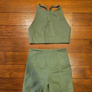 Girlfriend Collective XS set topanga bra + bike shorts